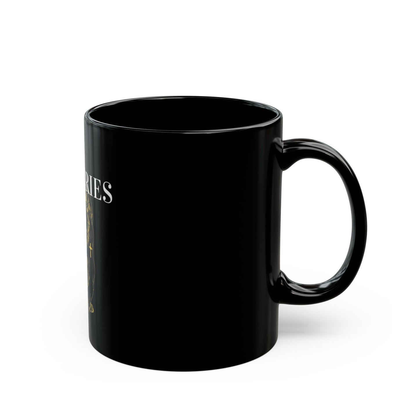 Black Mug with Lion Design - 72 Ministries Coffee Cup for Spiritual Gifting, Home Decor, Appetizing Beverage Enjoyment, Inspirational Mug