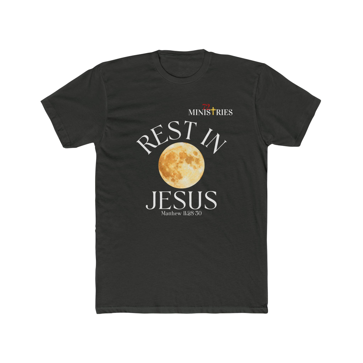 Rest in Jesus Moon T‑Shirt — Christian Faith Tee (Ministries) - FRONT ONLY