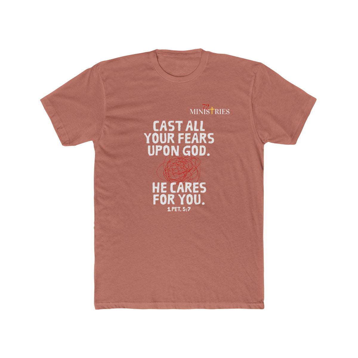 "Cast All Your Fears Upon God" - Christian Faith T-Shirt - Inspirational Tee - FRONT ONLY