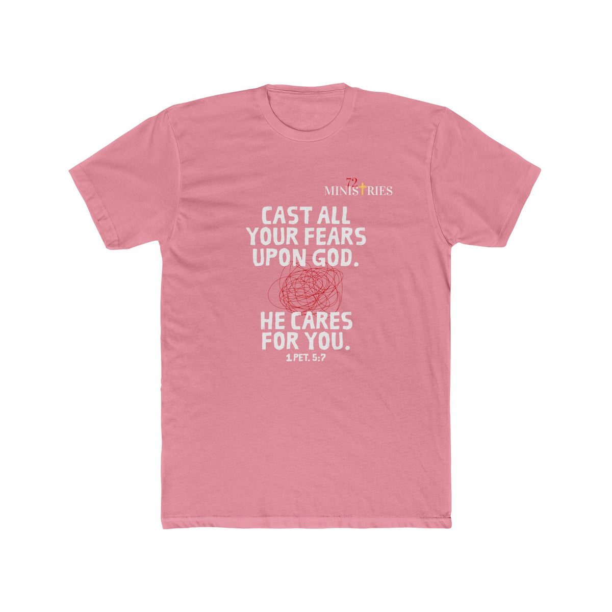 "Cast All Your Fears Upon God" - Christian Faith T-Shirt - Inspirational Tee - FRONT ONLY