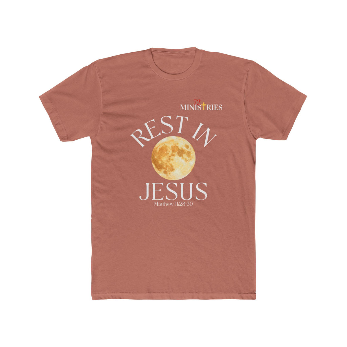 Rest in Jesus Moon T‑Shirt — Christian Faith Tee (Ministries) - FRONT ONLY