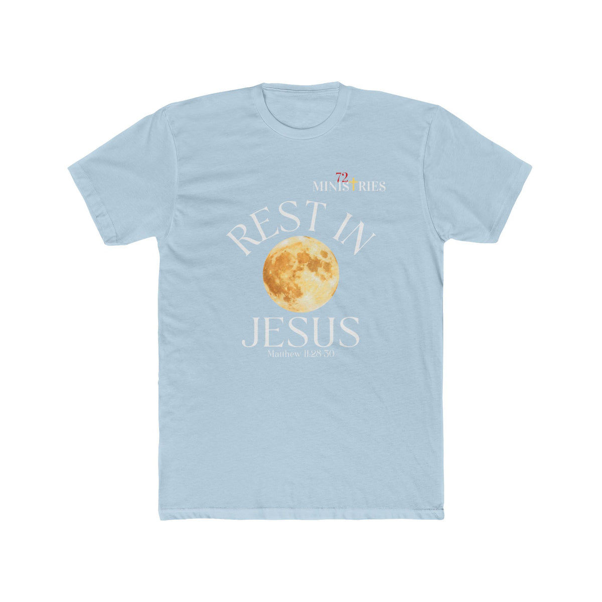 Rest in Jesus Moon T‑Shirt — Christian Faith Tee (Ministries) - FRONT ONLY