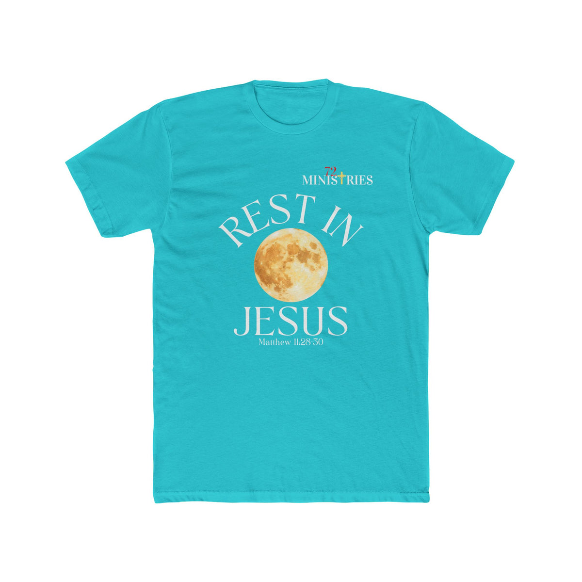 Rest in Jesus Moon T‑Shirt — Christian Faith Tee (Ministries) - FRONT ONLY