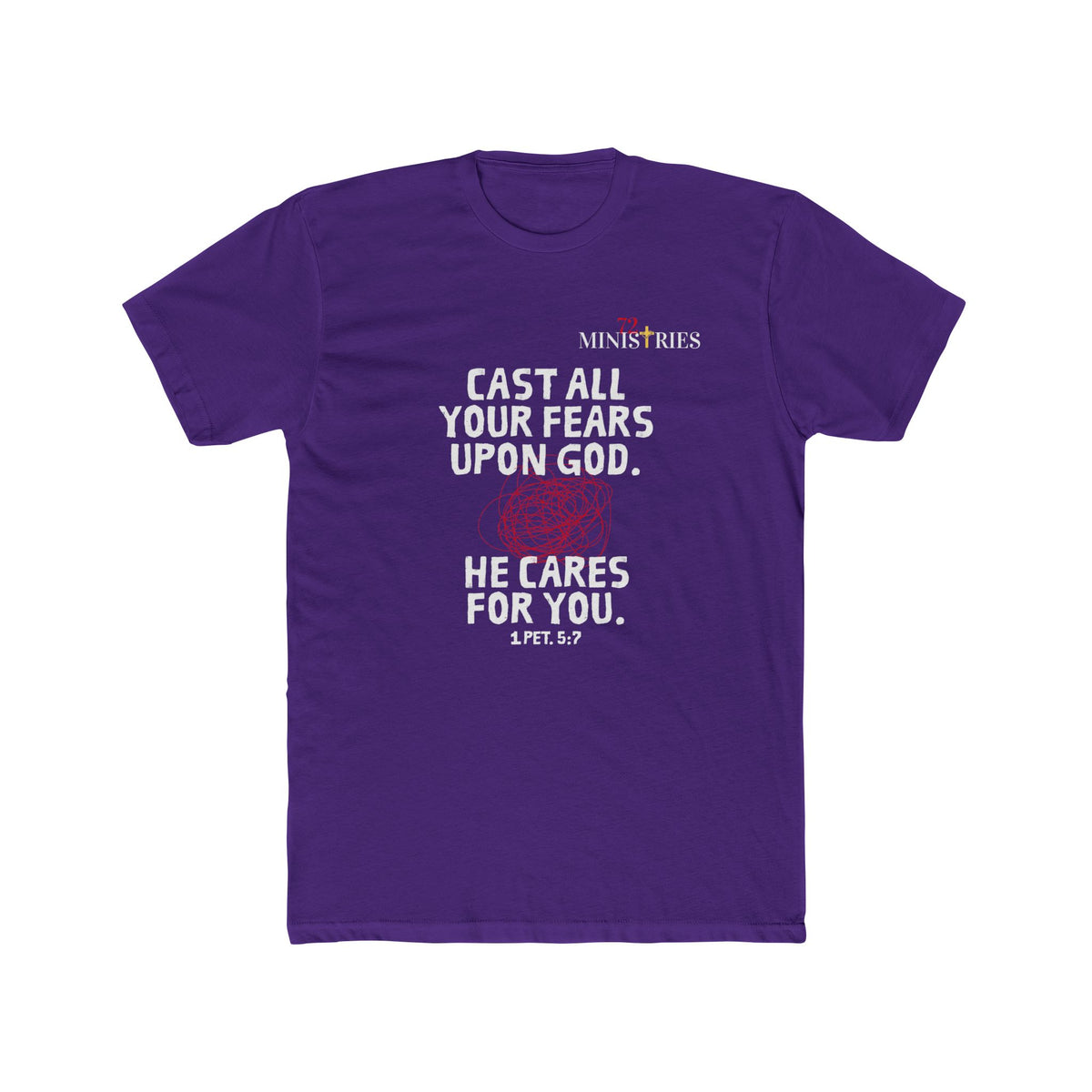 "Cast All Your Fears Upon God" - Christian Faith T-Shirt - Inspirational Tee - FRONT ONLY