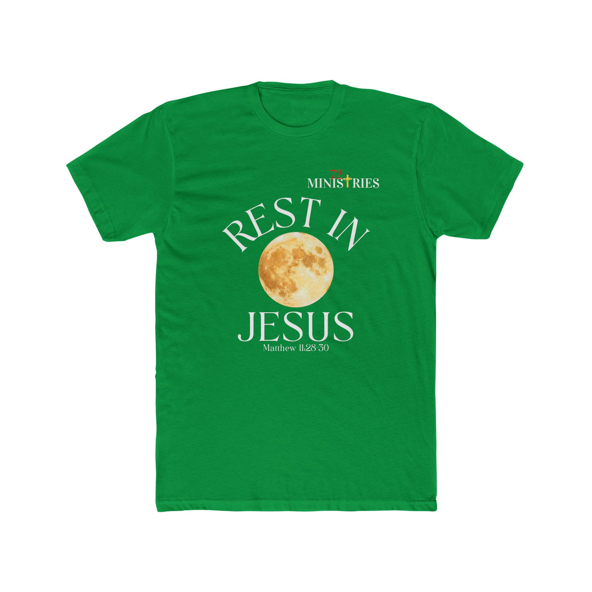 Rest in Jesus Moon T‑Shirt — Christian Faith Tee (Ministries) - FRONT ONLY