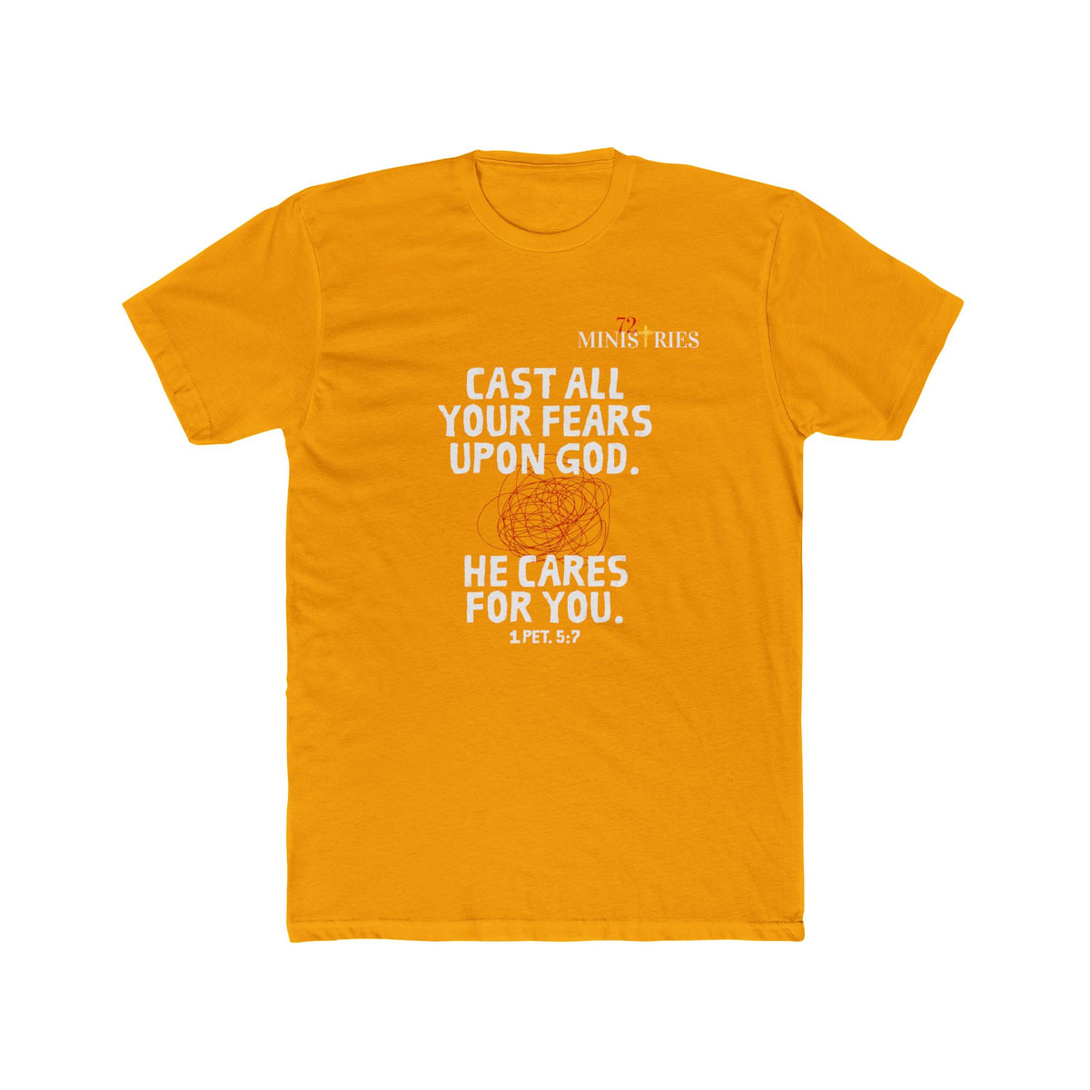 "Cast All Your Fears Upon God" - Christian Faith T-Shirt - Inspirational Tee - FRONT ONLY